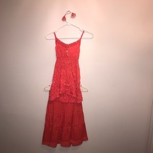 Xhilaration shirt skirt set with ponytail holder